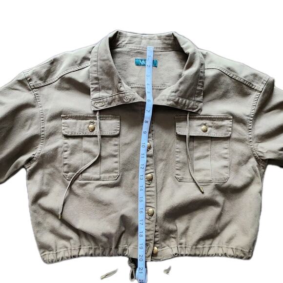 Lauren Ralph Lauren Vondra Cropped Boxy Utility Jacket Olive Twill Size 14 - Picture 8 of 8